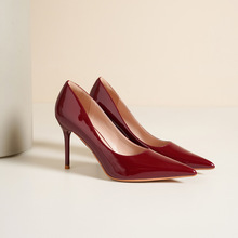 性感裸色高跟鞋2025秋新款女细跟尖头气质法式漆皮春款单鞋夏