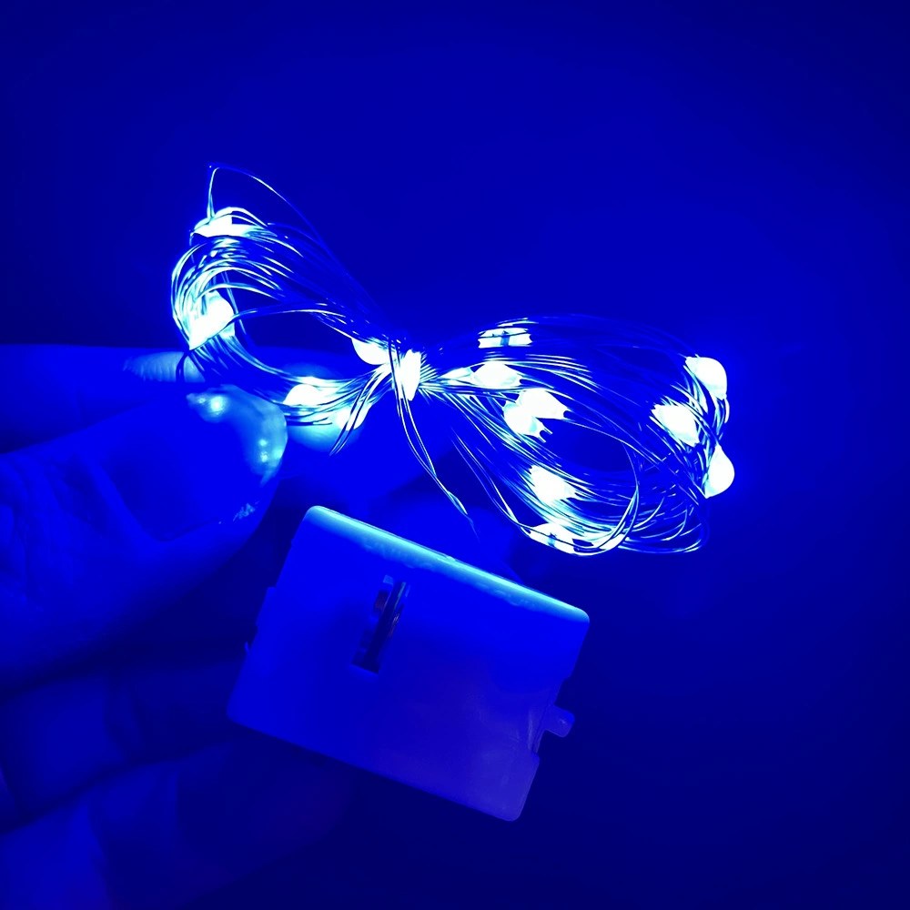 LED copper wire fairy lights, 3‑mode adjustable, warm/multi colors, AG13/LR44 battery
