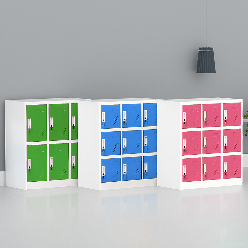 Colorful staff bathroom changing room student backpack storage locker with lock storage metal cabinet gym bag storage cabinet