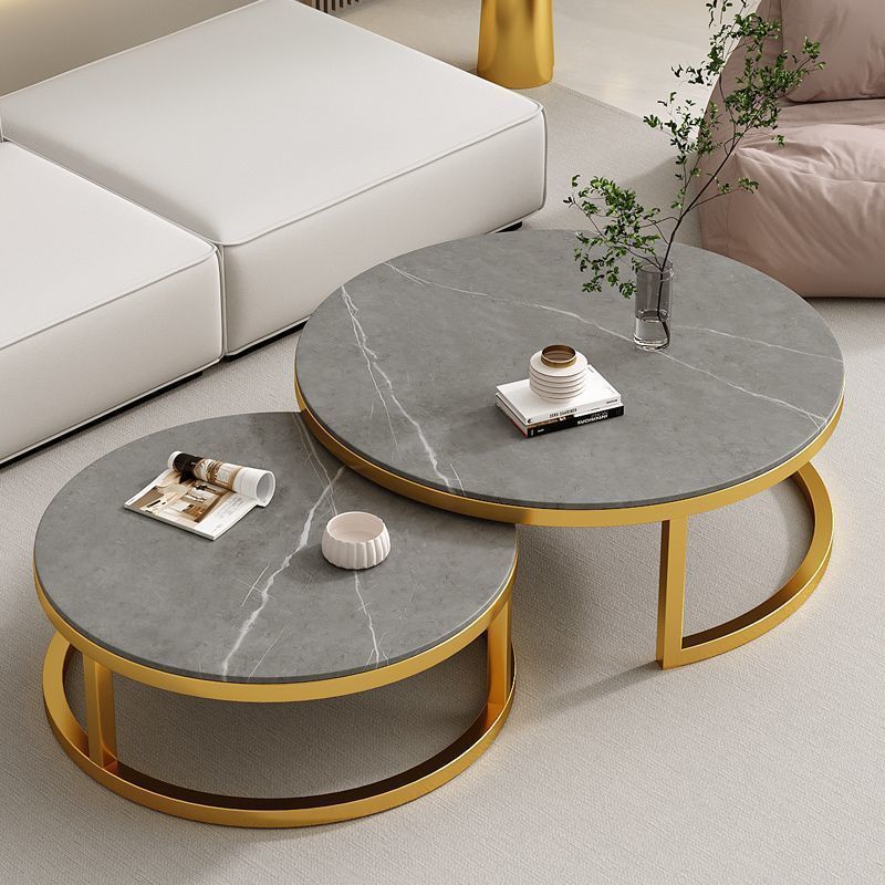 작은 원형 시멘트 그레이 + 큰 원형 시멘트 그레이(무펌핑) 골드 프레임