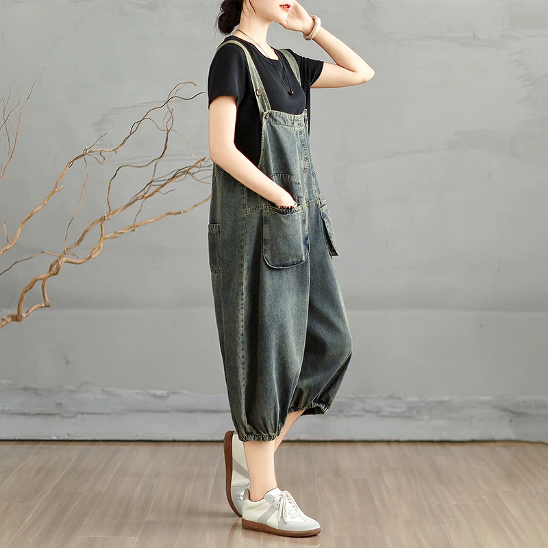 Летний джинсовый overall, оверсайз, свободный крой