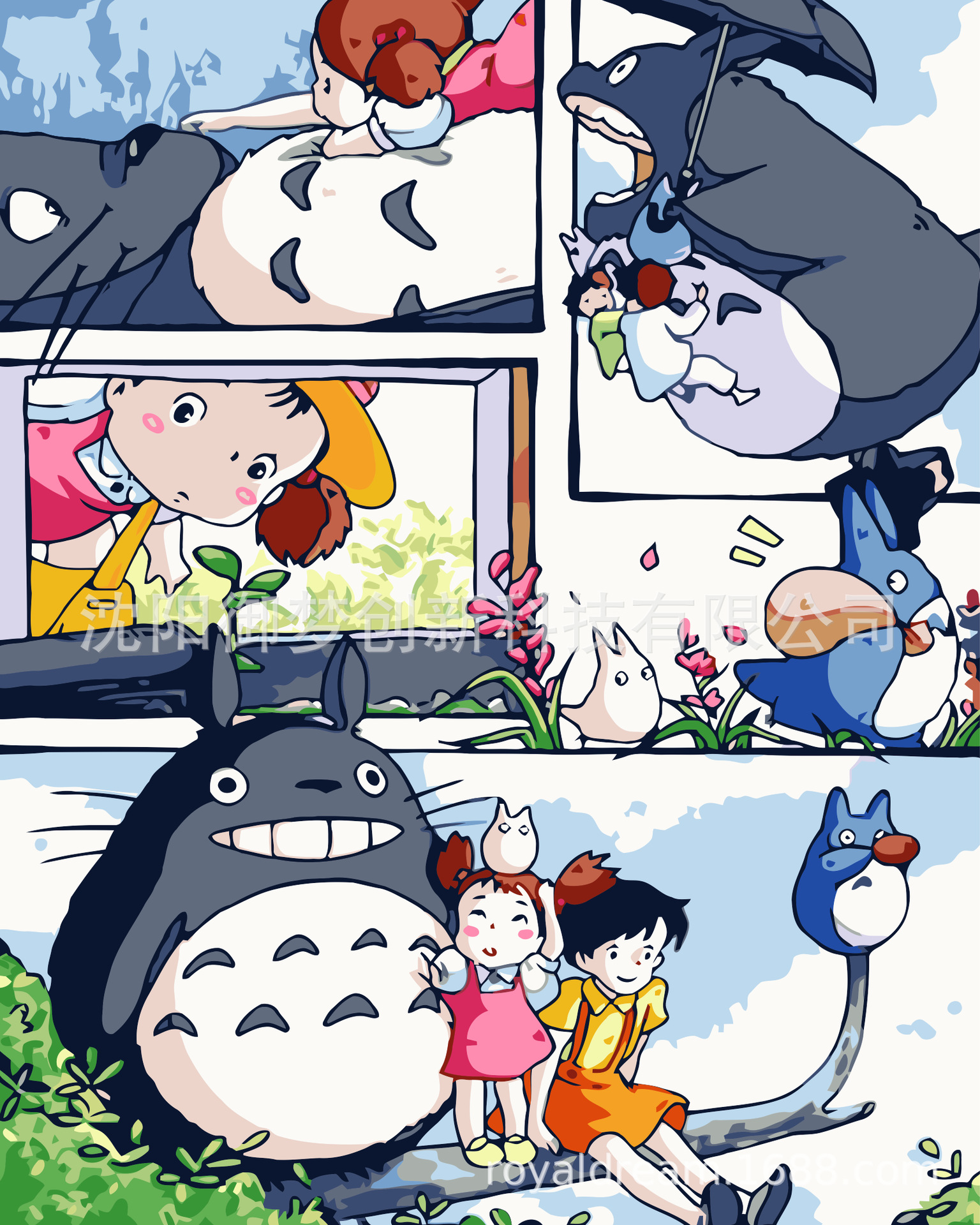 Digital oil painting wholesale DIY coloring page for children, cartoon anime filled coloring paint craft toy, street stall decoration