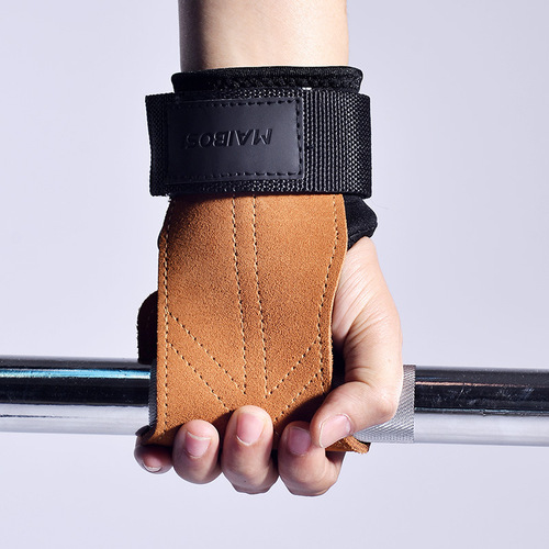 Deadlift assist belt cowhide palm guard wrist fitness gloves men and women horizontal bar pull-up auxiliary grip belt
