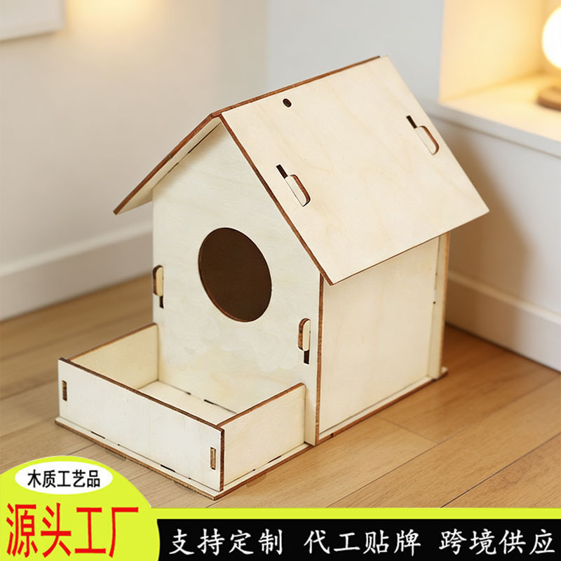 Cross-Border DIY Handmade Crafts Children's Graffiti Birdhouse Wooden Hanging Ornament Outdoor Birdhouse Educational Toy Cross-Border DIY Handmade Crafts Children's Graffiti Birdhouse Wooden Hanging Ornament Outdoor Birdhouse Educational Toy