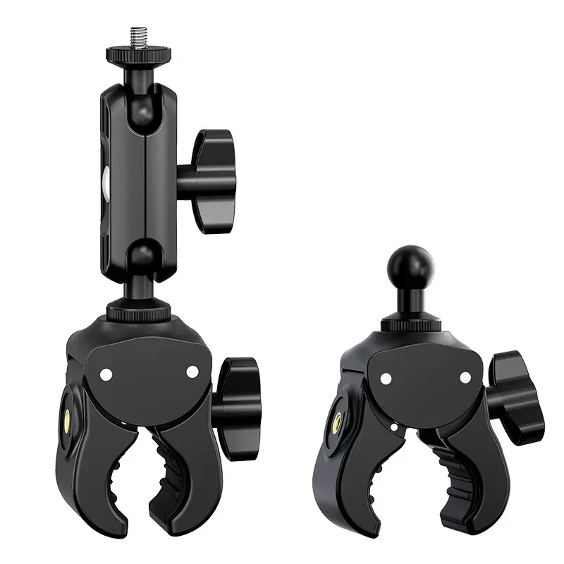 双头蟹钳大力夹直播自拍杆摩托车自行车动相机通用支架管夹配件