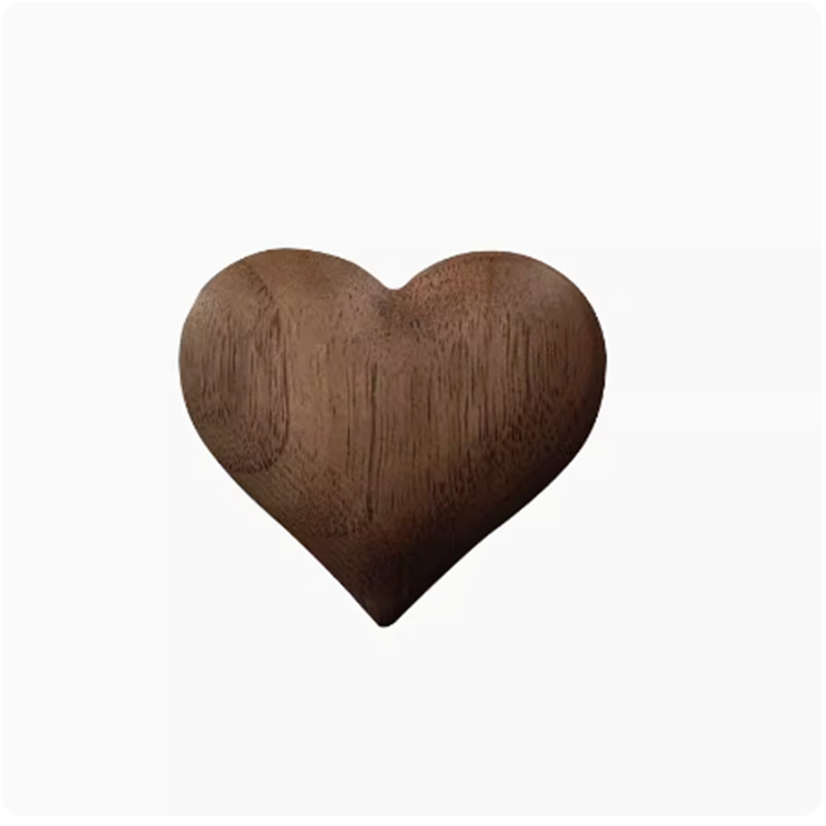 Caja de anillo creativo en forma de corazón romántico pareja Nogal Negro madera anillo de amor caja de almacenamiento de joyería de madera maciza