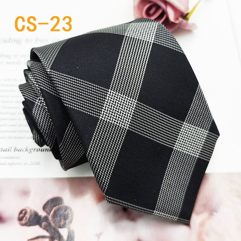 Fabricante en stock corbata de seda para hombre hecha a mano 8cm profesional ropa formal negocios corbata de seda de mora teñida con hilo Jacquard