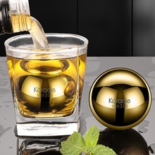 金色冰球模具316不锈钢冰块粒威士忌金属速冻冰镇大号冰酒石