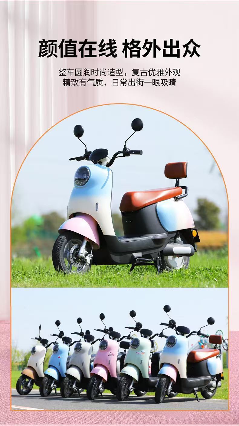 Eyelash Turtle Electric Motorcycle 60V Two-Wheel Electric Bicycle Available for Cross-Border Supply to Southeast Asia E-Bike Factory