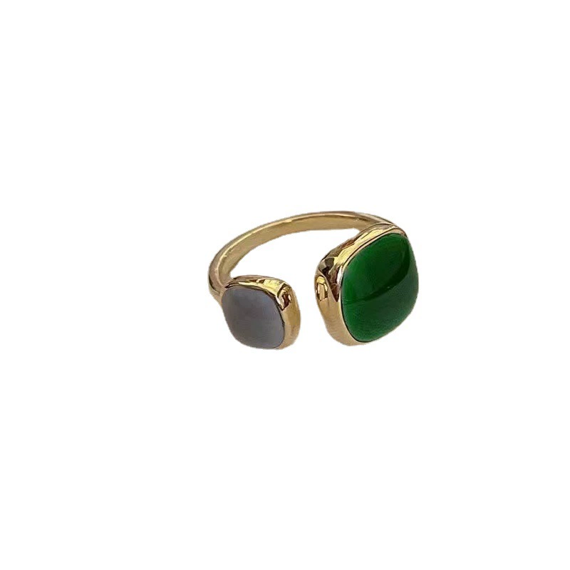 Adjustable ring, small design, light luxury European style — enamel, shell, zircon options