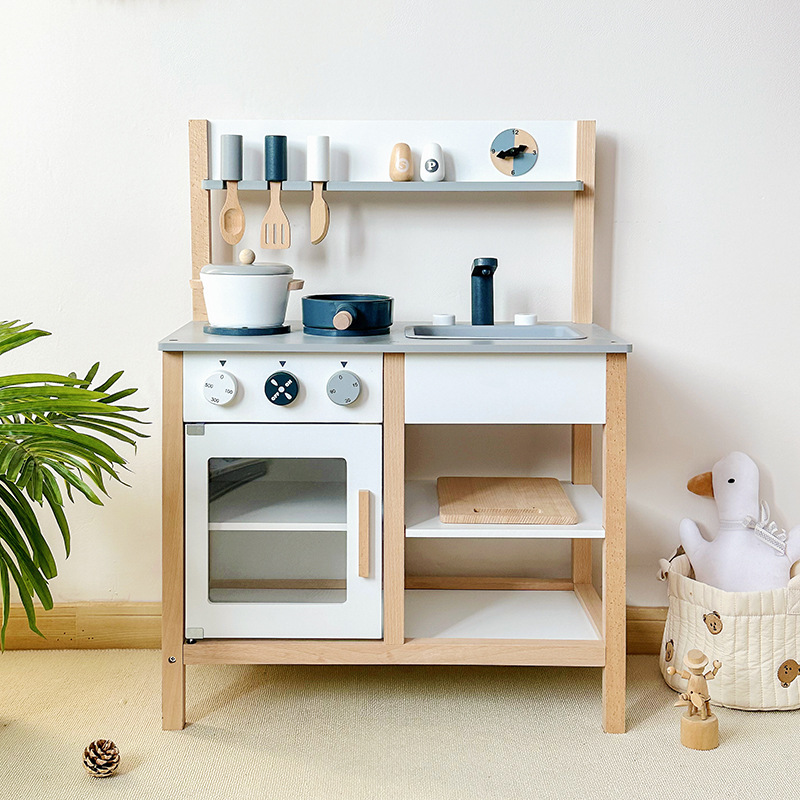 Nuevo niño de madera simulación mini cocina bebé juego de cocina simulación de cocina juguetes venta directa de fábrica