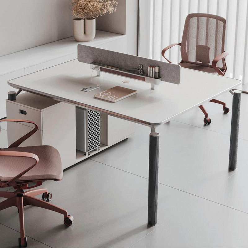 4人用デスク、スタッフテーブルと椅子の組み合わせ、コンピュータカードホルダー、会社クリエイティブスタッフデスク、4人用|undefined