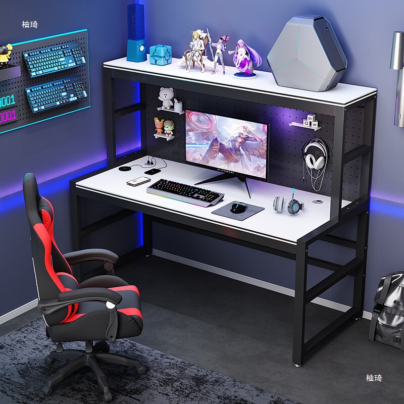 E-Sports Table Desktop Home Internet Celebrity Hole Board Bookshelf Printer Integrated Single-Layer Learning Office Computer Desk