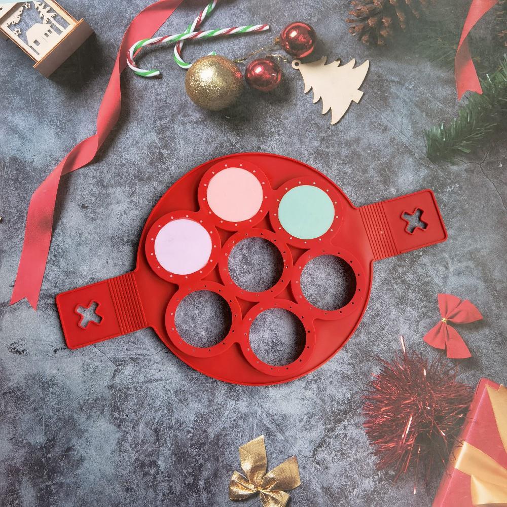 7-hole round 443 omelette insert candle fondant glue biscuit mold jelly pudding silicone mold