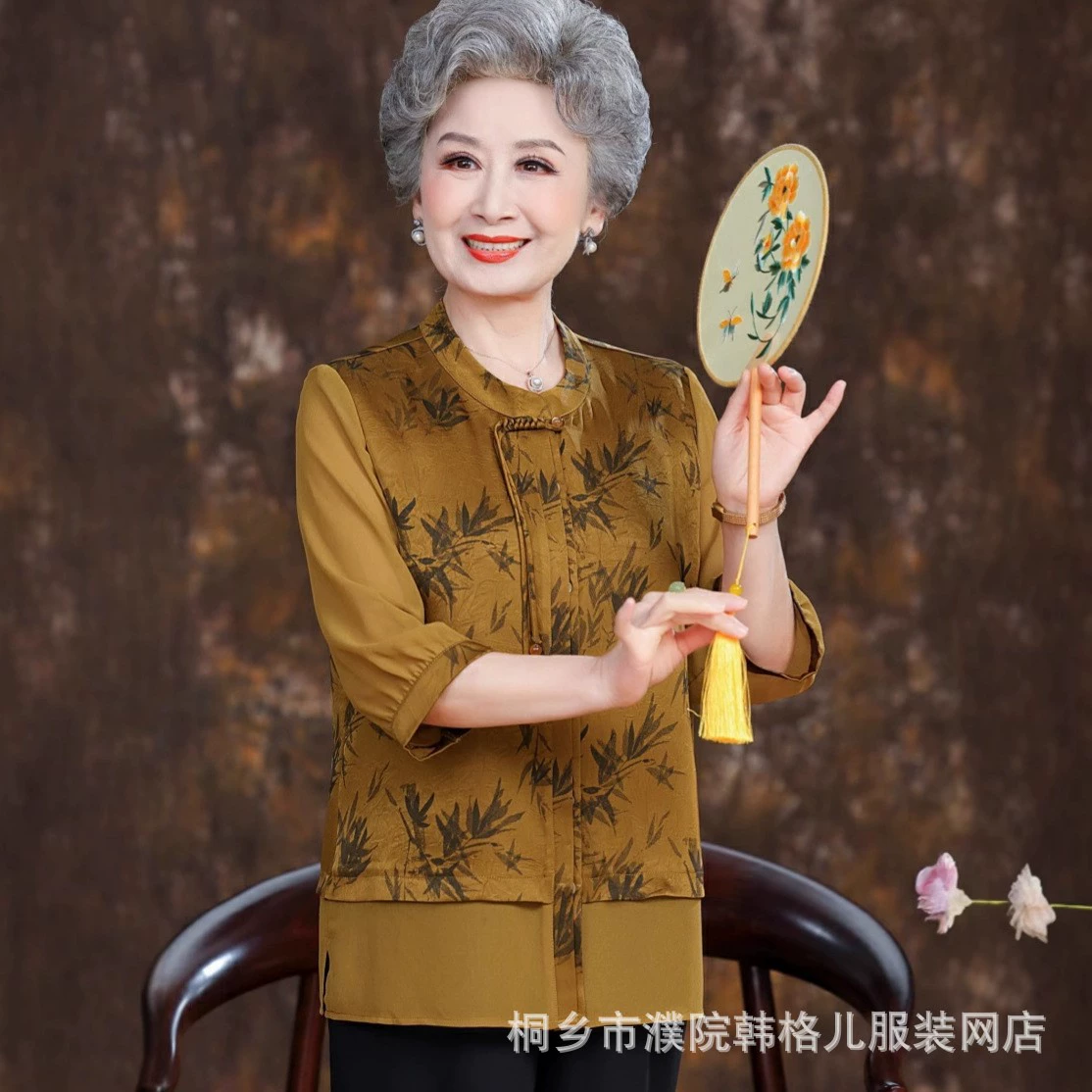 Пожилые летние рубашки бабушки средний рукав топ 60 лет 70 пожилая одежда новая китайская мама весенняя рубашка