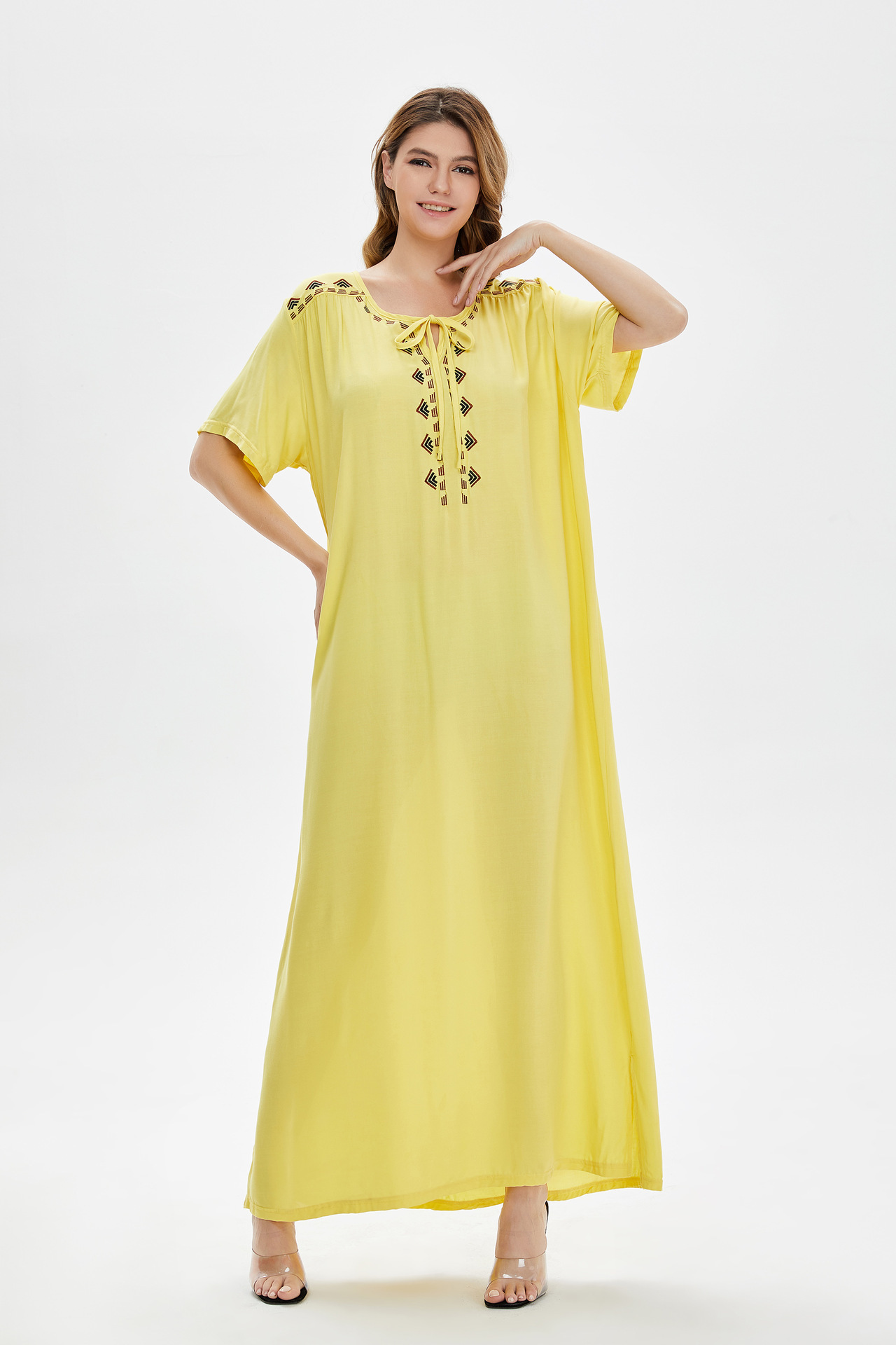 Abaya lunga musulmana da donna stile arabo moda dubai elegante_voghion.com