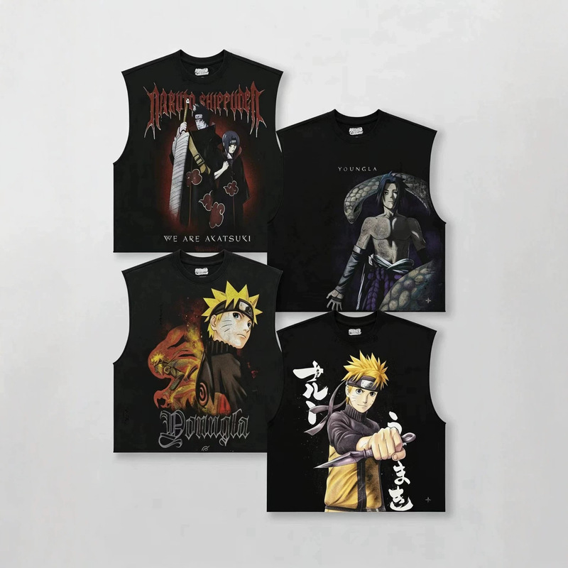 YOUNGLA x Naruto Shippuden men's vest, muscle sports fitness cotton sleeveless vest YOUNGLA x Naruto Shippuden men's vest, muscle sports fitness cotton sleeveless vest