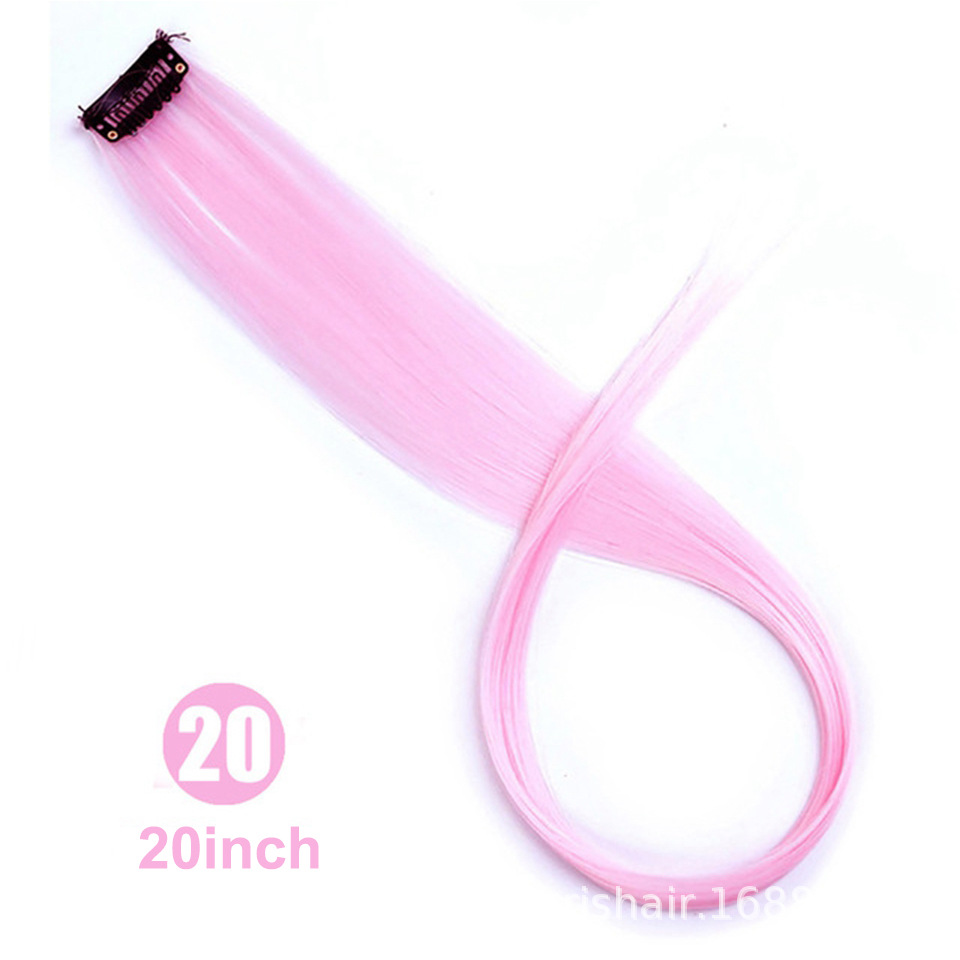 Color colgante oído teñido accesorios para el cabello Peluca de alta temperatura de seda clip de pelo 20 pulgadas/50cm clip en extensiones