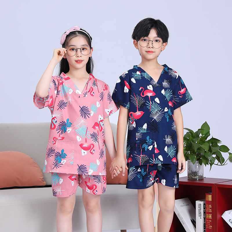 XF4O 어린이 땀 옷 남녀 발 목욕 마사지 옷 사우나 옷 어린이 목욕 치료 가게 클럽 목욕 가운 잠옷
