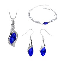 欧美首饰外贸马眼水晶天使精灵耳环手链项链饰品套装jewelry sets