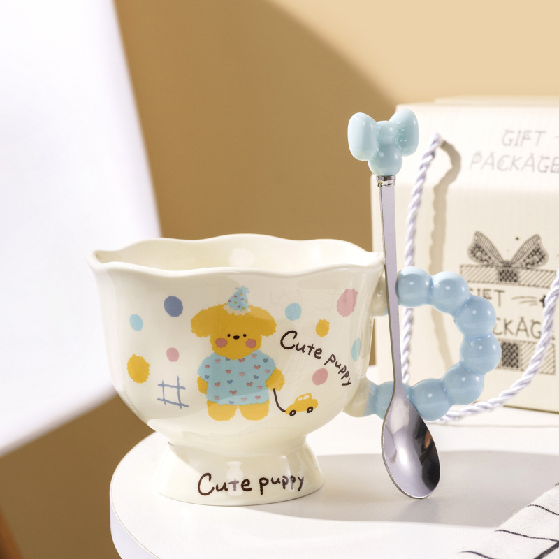 Ins風網赤熊マグカップ高颜値カップ陶磁器カップルカップ女子誕生日プレゼントお土産|undefined