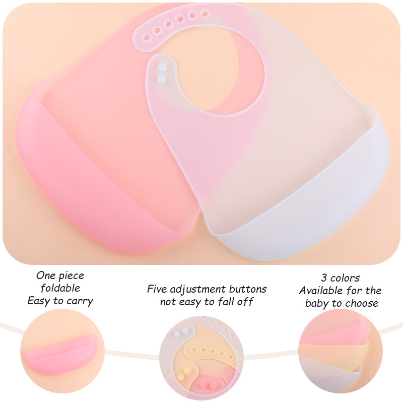 Nuevo bebé babero de silicona ultra-delgado babero impermeable resistente a las manchas bebé babero