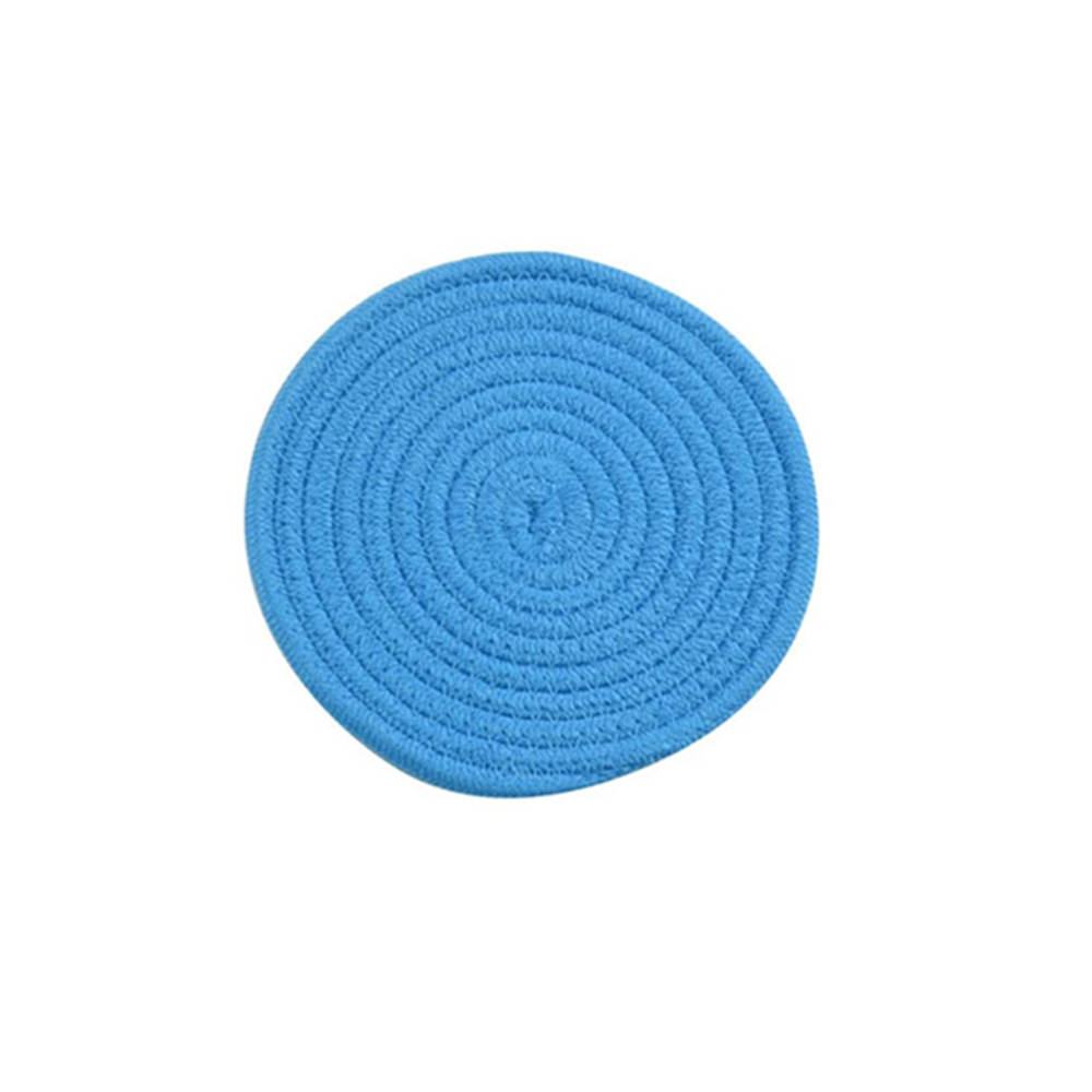 Amazon Hot Sale Colorful Cotton Rope Woven Anti-scalding Placemat Coffee Drink Absorbent Heat Insulation Table Mat Bowl Mat