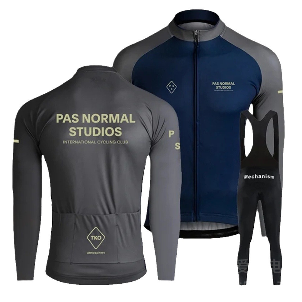 Cross-border autumn and winter fleece-lined bicycle clothing road bicycle clothing windproof warm PAS new cycling clothing men's long sleeve