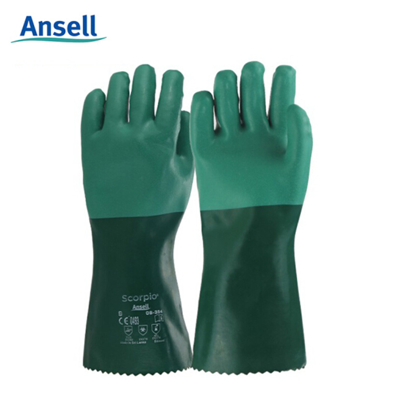 安思尔（Ansell）08-354 氯丁橡胶手套 防滑 耐酸碱 石化石油提炼