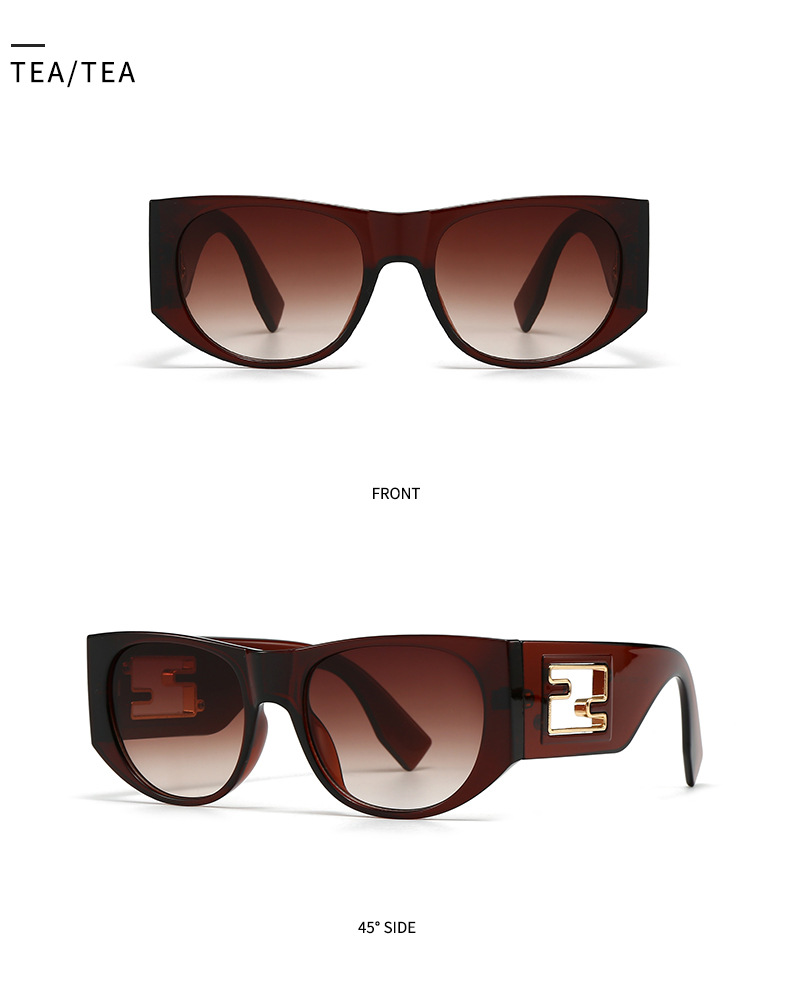 Cross-border foreign trade new modern retro generous frame metal accessories sunglasses INS wind street photography sunglasses 9217_voghion.com