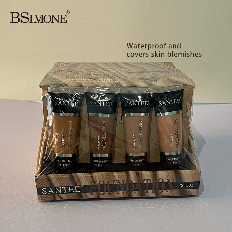 Exhibición transfronteriza dedicada a la base de corrector hidratante y iluminador en caja, control de aceite natural y duradero, base impermeable y sin maquillaje