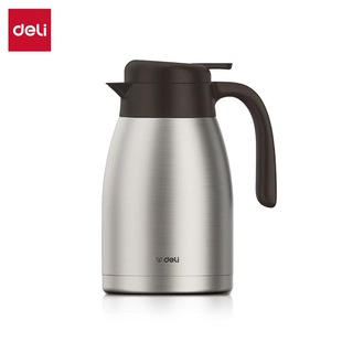 Deli thermal insulation kettle 304 stainless steel hot water kettle large capacity press type lid silicone sealed household kettle