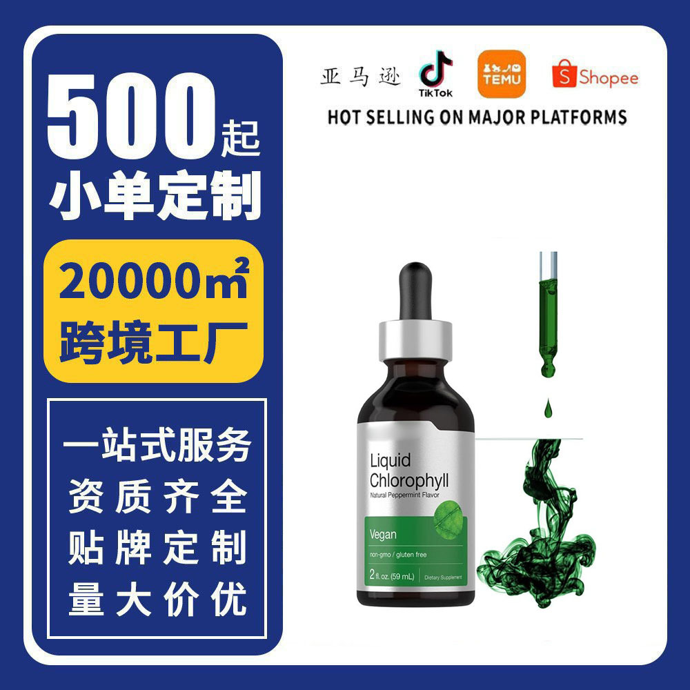 Cross-Border Tk Hot-Selling Chlorophyll Drops Liquid Chlorophyll Processing and Customization for Exclusive Brand Processing