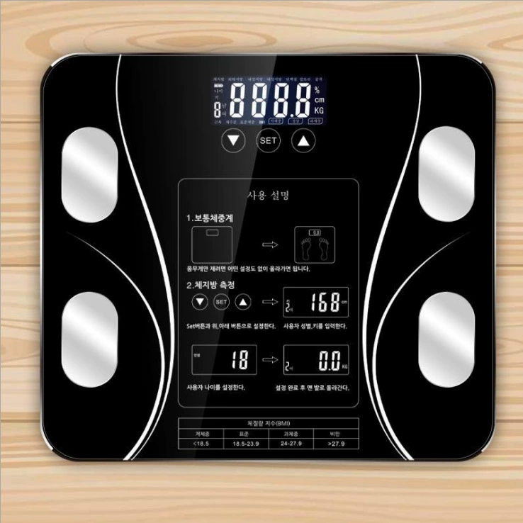 Внешняя торговля Китайско-британская зарядка через USB Интеллектуальные весы Бытовые весы для тела Электронные весы для взвешивания жира Анализ здорового жира