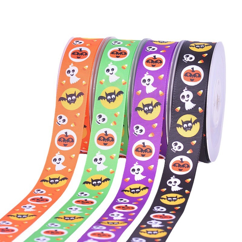 Cinta de Halloween al por mayor, 100 yardas, materiales para envolver regalos, decoración de Halloween, cinta de Halloween hecha a mano para bricolaje image 6