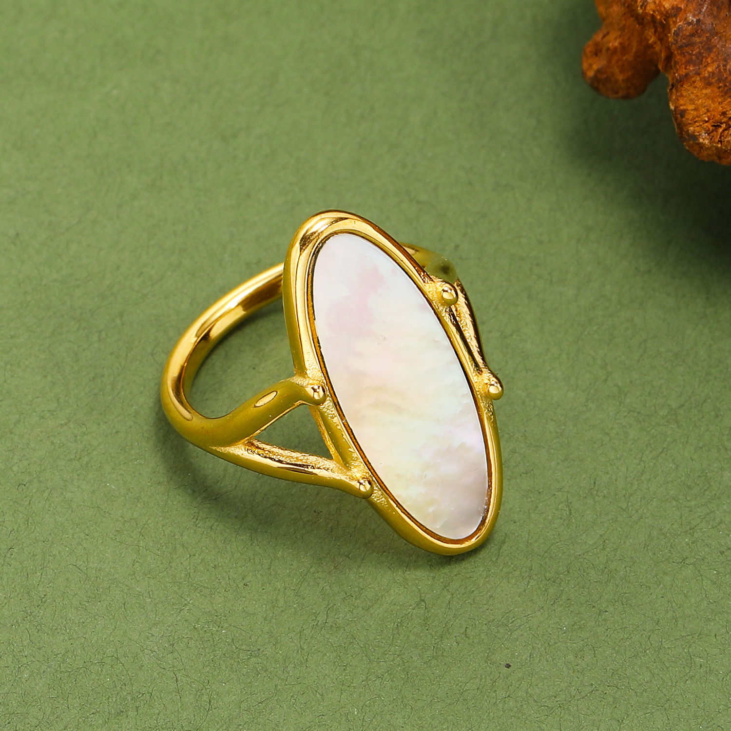 Women's Gender Real Gold Plated Color Block 304 Stainless Steel Simple Style Classic Style Waterproof Non Tarnish Rings