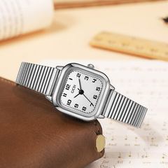 歌迪韓版小巧方盤學生表簡約高級感鋼帶石英表女士防水廣州腕錶