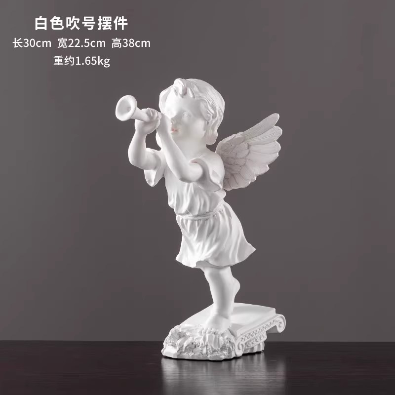 Europa retro niña ángel figura decoración artística artesanía escultura de yeso modelo decoración