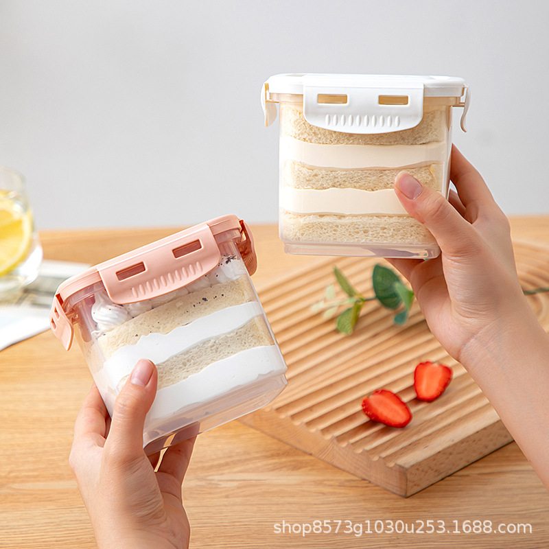 可循环慕斯千层蛋糕盒子水果捞打包盒提拉米苏冰淇淋豆乳密封罐子