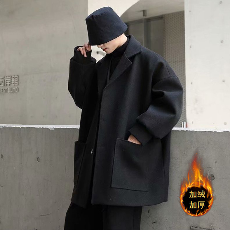 Otoño y invierno en Hong Kong, abrigo de comercio exterior de moda coreano, abrigo de lana para hombres, abrigo de lana gruesa