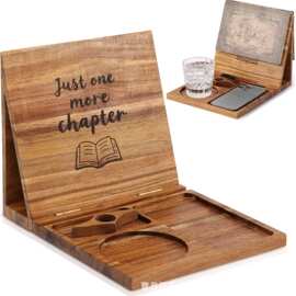 木质阅读书架三角形可折叠书签架书籍收纳架带杯托看书架手机支架