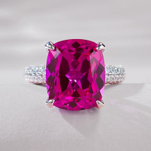 洛熙寺珠宝 2023新款富婆的快乐卢比来大钻戒10*12mm时尚派对戒指