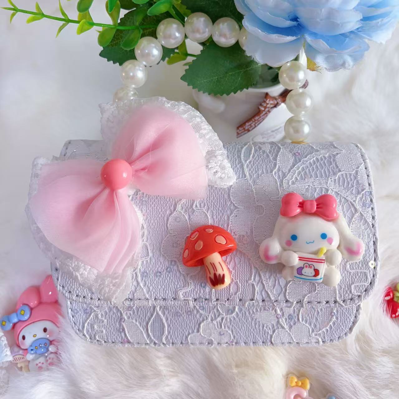Bagos de hombro para niños primavera y verano frescos bolsos de perlas para niñas Aisha pequeña princesa bolsos de mochila de estilo extranjero