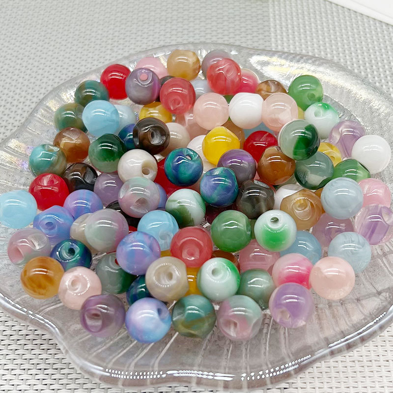 Cheongsam resin jade plate buckle Tang suit Hanfu cheongsam dark eye button partial hole cloud effect corn round bead button