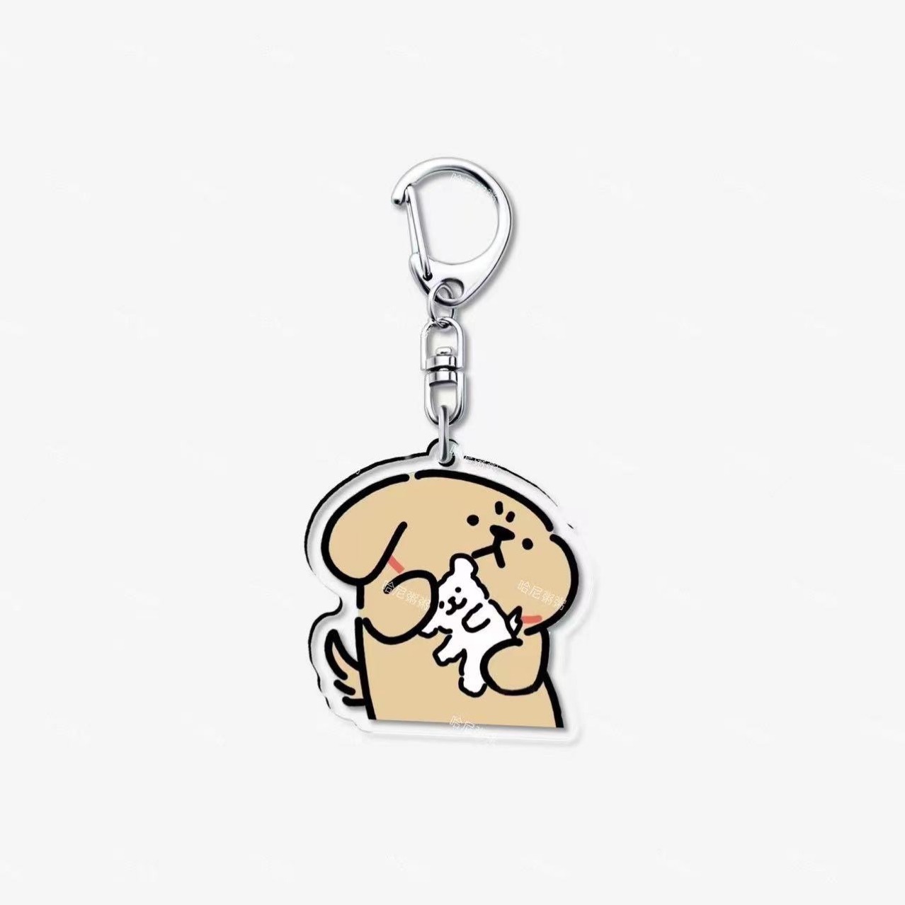 Líneas de juguetes para perros lindos colgantes acrílicos lindos colgantes de bolsas escolares para parejas de viento