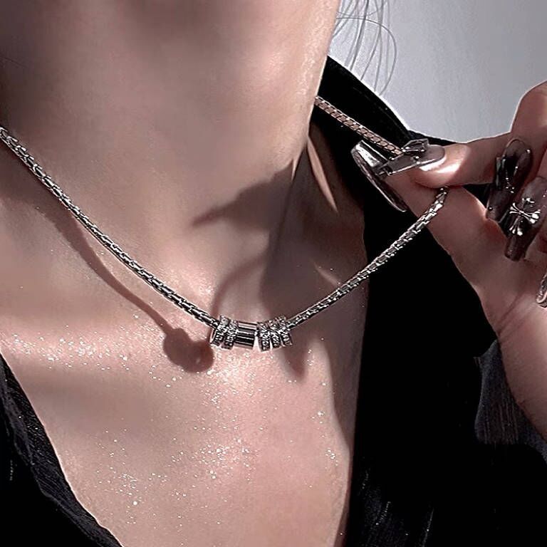 Minimalist Zircon Round Pendant Necklace Women, Light Luxury Personality Versatile Choker For Men, Stylish Collarbone_voghion.com
