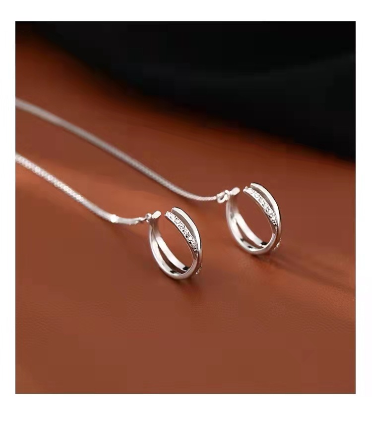 Fashion Simple Style Geometric Sterling Silver Drop Earrings Earrings Plating 925 Silver Earrings