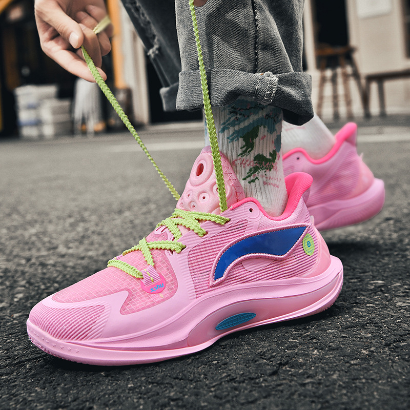 2025 primavera y verano nuevos zapatos de baloncesto zapatos de hombre zapatos deportivos de moda juveniles casuales zapatos de polvo de flores de cerezo zapatos de estudiantes hombres