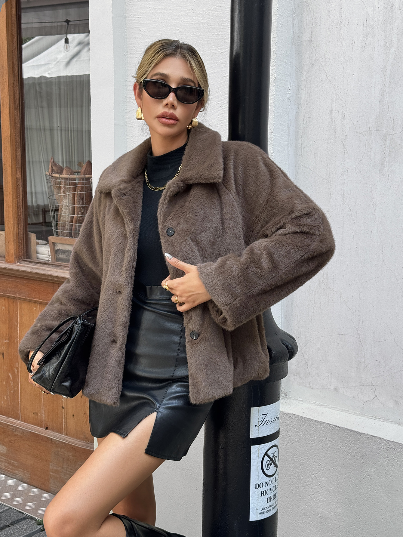 Women's Clothing Elegant Sophisticated Fur Sweater Long Sleeved Coat Overcoat European American Style Autumn Winter_ecoleips.com