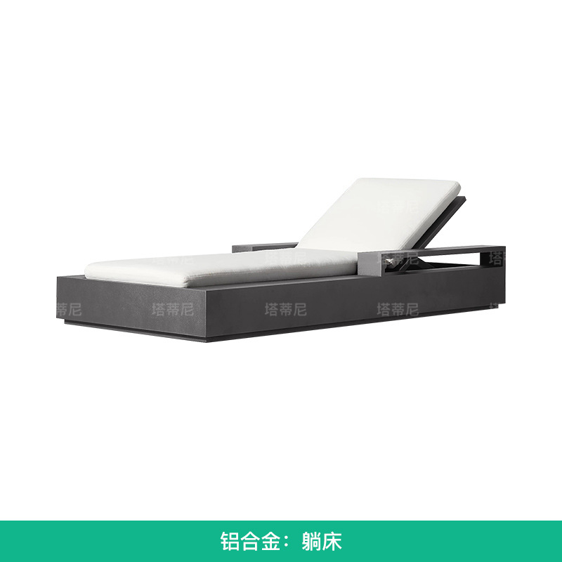 Cama de teca para exteriores, tumbona, muebles de teca para patio al aire libre, impermeables y resistentes al sol, silla de playa para piscina. image 7